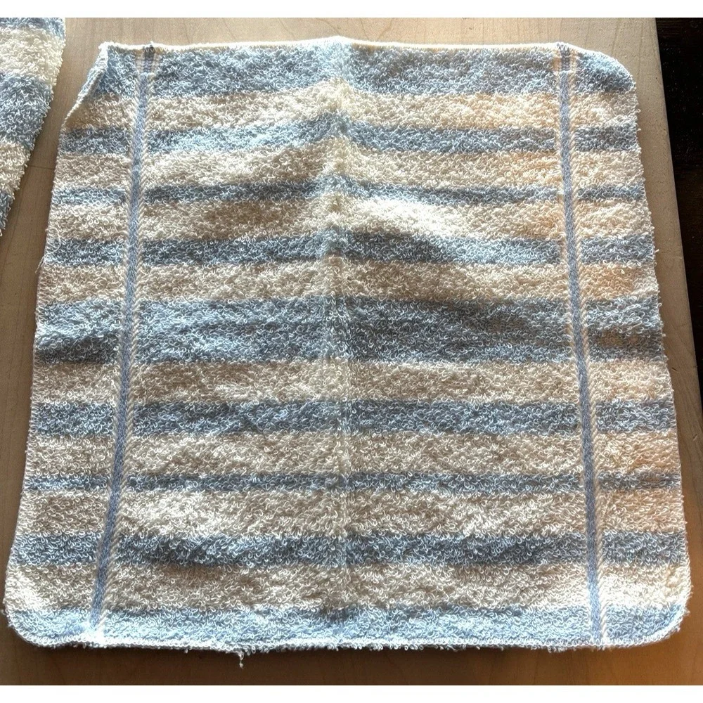 Vtg Tastemaker Washcloths NWT Retro Blue Pink Striped JP Stevens 100% Cotton USA
